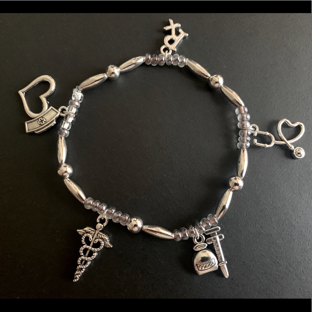 Bead Bracelet with Nurse charms